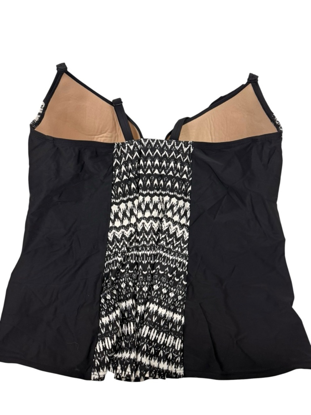 Cacique  black and white print swimsuit top balconette built in Bra size 40H - Picture 5 of 9